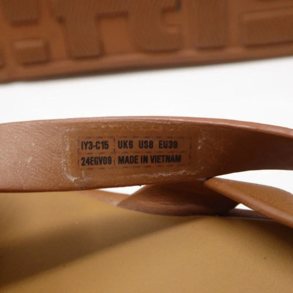 FitFlop Womens F-Mode Flatform Leather Strappy Back-Strap Sandals Brown US 8